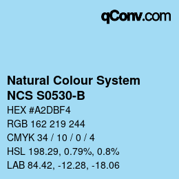 カラーコード: Natural Colour System<br>NCS S0530-B - Hellblau | qconv.com