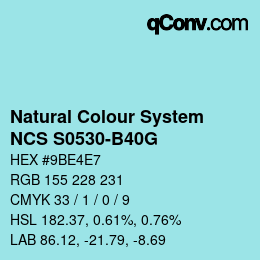Farbcode: Natural Colour System<br>NCS S0530-B40G - Türkis | qconv.com
