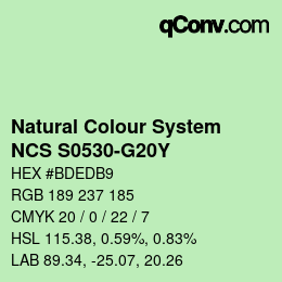 Farbcode: Natural Colour System<br>NCS S0530-G20Y - Blassgrün | qconv.com