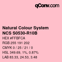 カラーコード: Natural Colour System<br>NCS S0530-R10B - Rosa | qconv.com