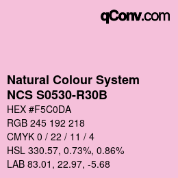 カラーコード: Natural Colour System<br>NCS S0530-R30B - Pink | qconv.com