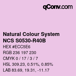 カラーコード: Natural Colour System<br>NCS S0530-R40B - Pink | qconv.com