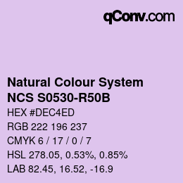 カラーコード: Natural Colour System<br>NCS S0530-R50B - Pink | qconv.com