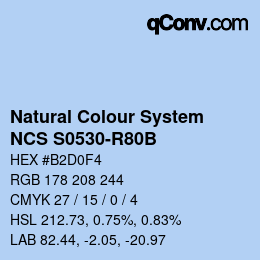 カラーコード: Natural Colour System<br>NCS S0530-R80B - Azurblau | qconv.com