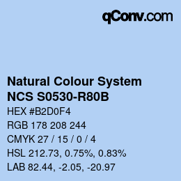 Farbcode: Natural Colour System<br>NCS S0530-R80B - Azurblau | qconv.com