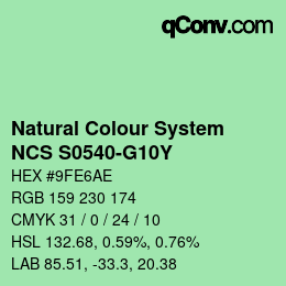 Farbcode: Natural Colour System<br>NCS S0540-G10Y - Grün | qconv.com