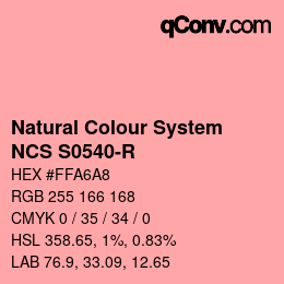 カラーコード: Natural Colour System<br>NCS S0540-R - Rosa | qconv.com