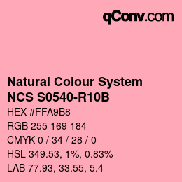 Color code: Natural Colour System<br>NCS S0540-R10B - Rosa | qconv.com