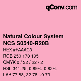 Color code: Natural Colour System<br>NCS S0540-R20B - Pink | qconv.com