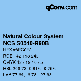 カラーコード: Natural Colour System<br>NCS S0540-R90B - Blau | qconv.com