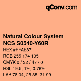 カラーコード: Natural Colour System<br>NCS S0540-Y60R - Rosabeige | qconv.com