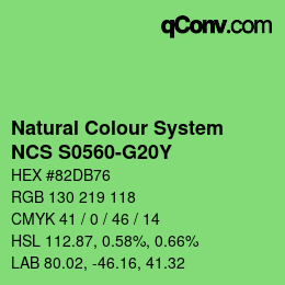 Color code: Natural Colour System<br>NCS S0560-G20Y - Grün | qconv.com