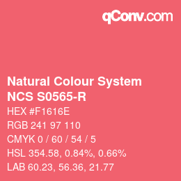 カラーコード: Natural Colour System<br>NCS S0565-R - Lachsrot | qconv.com