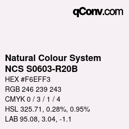 颜色代码: Natural Colour System<br>NCS S0603-R20B - Blassrosagrau | qconv.com