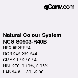 カラーコード: Natural Colour System<br>NCS S0603-R40B - Hellgrau | qconv.com