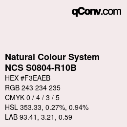 カラーコード: Natural Colour System<br>NCS S0804-R10B - Blassrosa | qconv.com