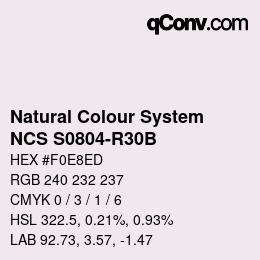 カラーコード: Natural Colour System<br>NCS S0804-R30B - Hellgrau | qconv.com