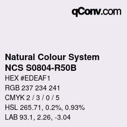 Color code: Natural Colour System<br>NCS S0804-R50B - Hellgrau | qconv.com