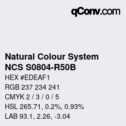 Código de color: Natural Colour System<br>NCS S0804-R50B - Hellgrau | qconv.com