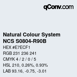 Código de color: Natural Colour System<br>NCS S0804-R90B - Hellgrau | qconv.com