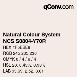 カラーコード: Natural Colour System<br>NCS S0804-Y70R - Crème | qconv.com