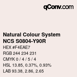 Color code: Natural Colour System<br>NCS S0804-Y90R - Hellgrau | qconv.com