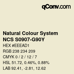 Color code: Natural Colour System<br>NCS S0907-G90Y - Gelbbeige | qconv.com