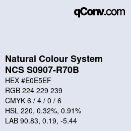 Farbcode: Natural Colour System<br>NCS S0907-R70B - Hellblaugrau | qconv.com