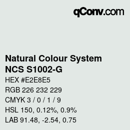 Color code: Natural Colour System<br>NCS S1002-G - Hellgrau | qconv.com