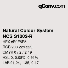 カラーコード: Natural Colour System<br>NCS S1002-R - Pastellgrau | qconv.com