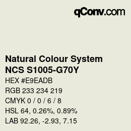 Color code: Natural Colour System<br>NCS S1005-G70Y - Beigegrün | qconv.com
