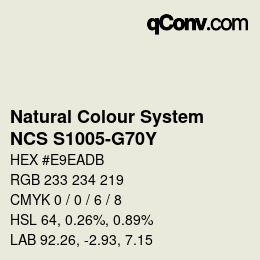 Código de color: Natural Colour System<br>NCS S1005-G70Y - Beigegrün | qconv.com