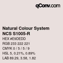 颜色代码: Natural Colour System<br>NCS S1005-R - Hellviolett | qconv.com