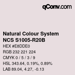 カラーコード: Natural Colour System<br>NCS S1005-R20B - Hellviolett | qconv.com