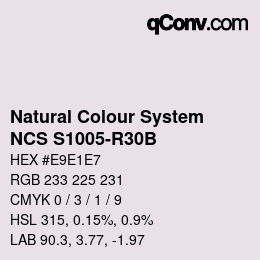 颜色代码: Natural Colour System<br>NCS S1005-R30B - Hellgrau | qconv.com