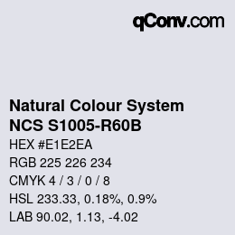 Color code: Natural Colour System<br>NCS S1005-R60B - Hellgrau | qconv.com