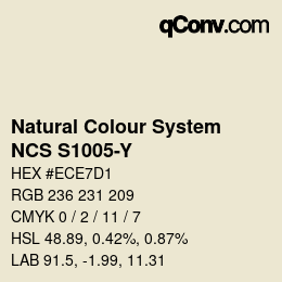 Farbcode: Natural Colour System<br>NCS S1005-Y - Eierschalenbeige | qconv.com