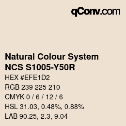 Color code: Natural Colour System<br>NCS S1005-Y50R - Graubeige | qconv.com