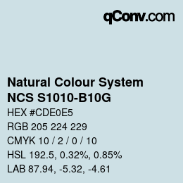 カラーコード: Natural Colour System<br>NCS S1010-B10G - Blassblau | qconv.com