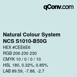 Color code: Natural Colour System<br>NCS S1010-B50G - Blassblau | qconv.com