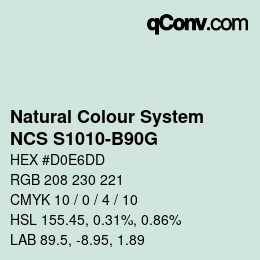 Color code: Natural Colour System<br>NCS S1010-B90G - Blassgrün | qconv.com