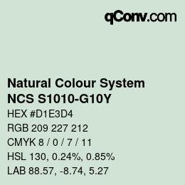 Farbcode: Natural Colour System<br>NCS S1010-G10Y - Blassgrün | qconv.com