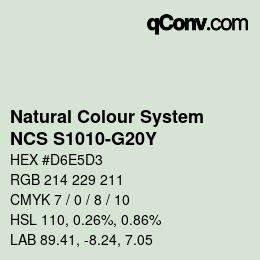 Farbcode: Natural Colour System<br>NCS S1010-G20Y - Blassgrün | qconv.com