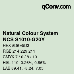 カラーコード: Natural Colour System<br>NCS S1010-G20Y - Blassgrün | qconv.com
