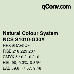 Color code: Natural Colour System<br>NCS S1010-G30Y - Blassgrün | qconv.com