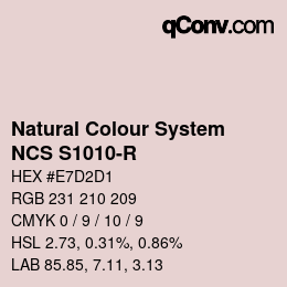 カラーコード: Natural Colour System<br>NCS S1010-R - Blassrosa | qconv.com