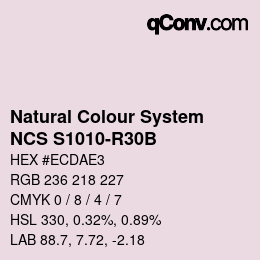 Color code: Natural Colour System<br>NCS S1010-R30B - Blassrosa | qconv.com