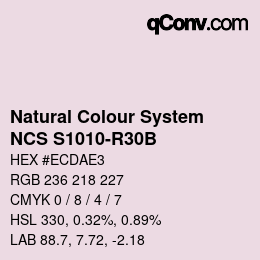 カラーコード: Natural Colour System<br>NCS S1010-R30B - Blassrosa | qconv.com