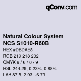 Código de color: Natural Colour System<br>NCS S1010-R60B - Rosablau | qconv.com