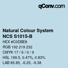 Código de color: Natural Colour System<br>NCS S1015-B - Hellblau | qconv.com